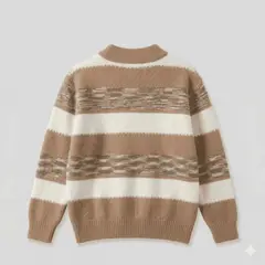 KIBOU - Sueter Niño Invierno Tejido Rayado Cuello Alto Moda Infantil