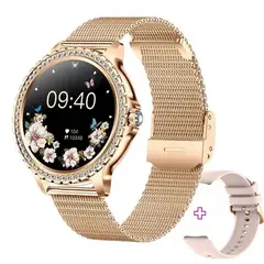 STARTECHOFFICE - Smartwatch Elegante I58 para Mujer Llamadas Bluetooth Monitor de Salud IP67 Correa de Acero Milanesa