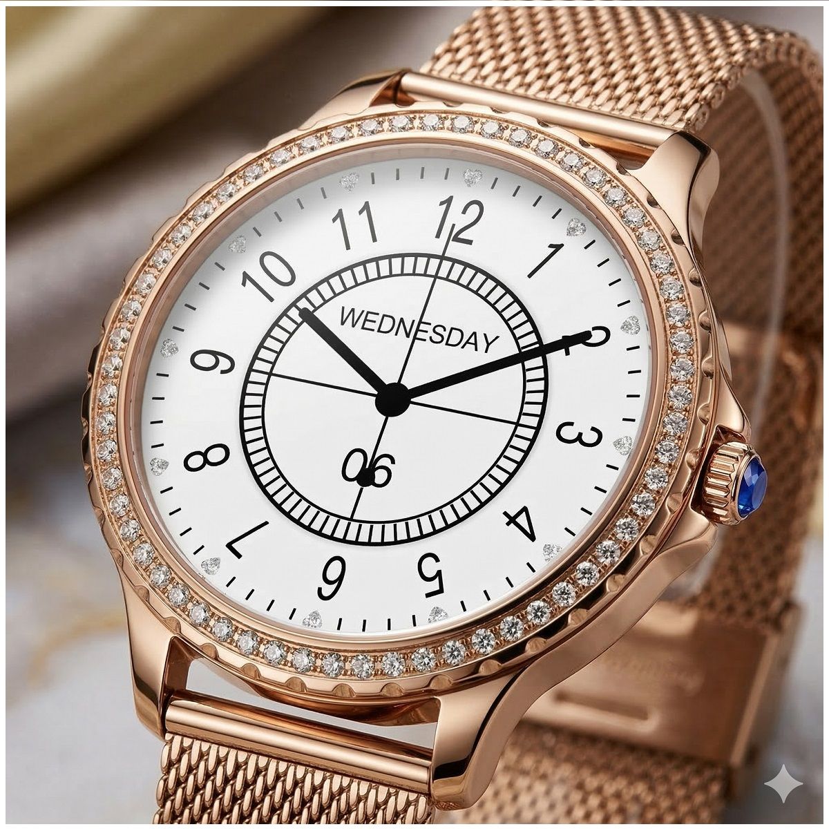 STARTECHOFFICE - Smartwatch Elegante I58 para Mujer Llamadas Bluetooth Monitor de Salud IP67 Correa de Acero Milanesa
