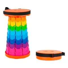 GENERICO - Taburete Plegable Portátil De Plástico Retráctil Silla Colores