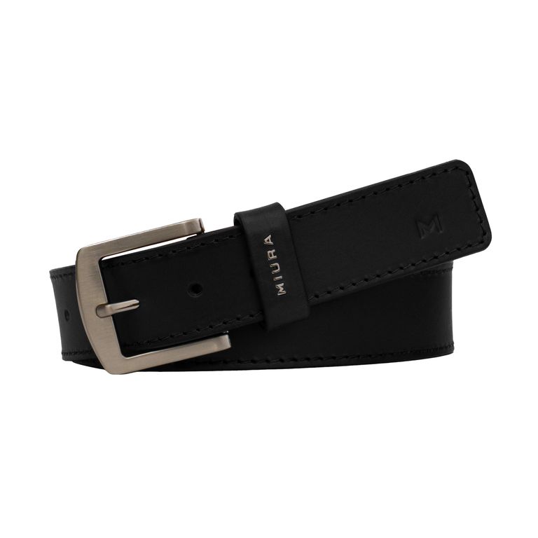 Cinturon Hombre Mod Lorenzo 100 % Cuero Diseno Unico Negro M