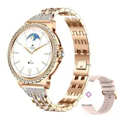 STARTECHOFFICE - Smartwatch Elegante para Mujer Llamadas Bluetooth Monitor de Salud, Multideporte Correa Metálica