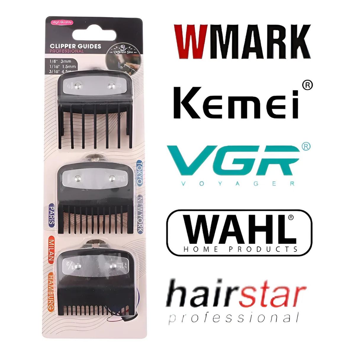 GENERICO - Guías de Corte para Máquina de Afeitar 3 Piezas Tallas 15mm-3mm-6mm