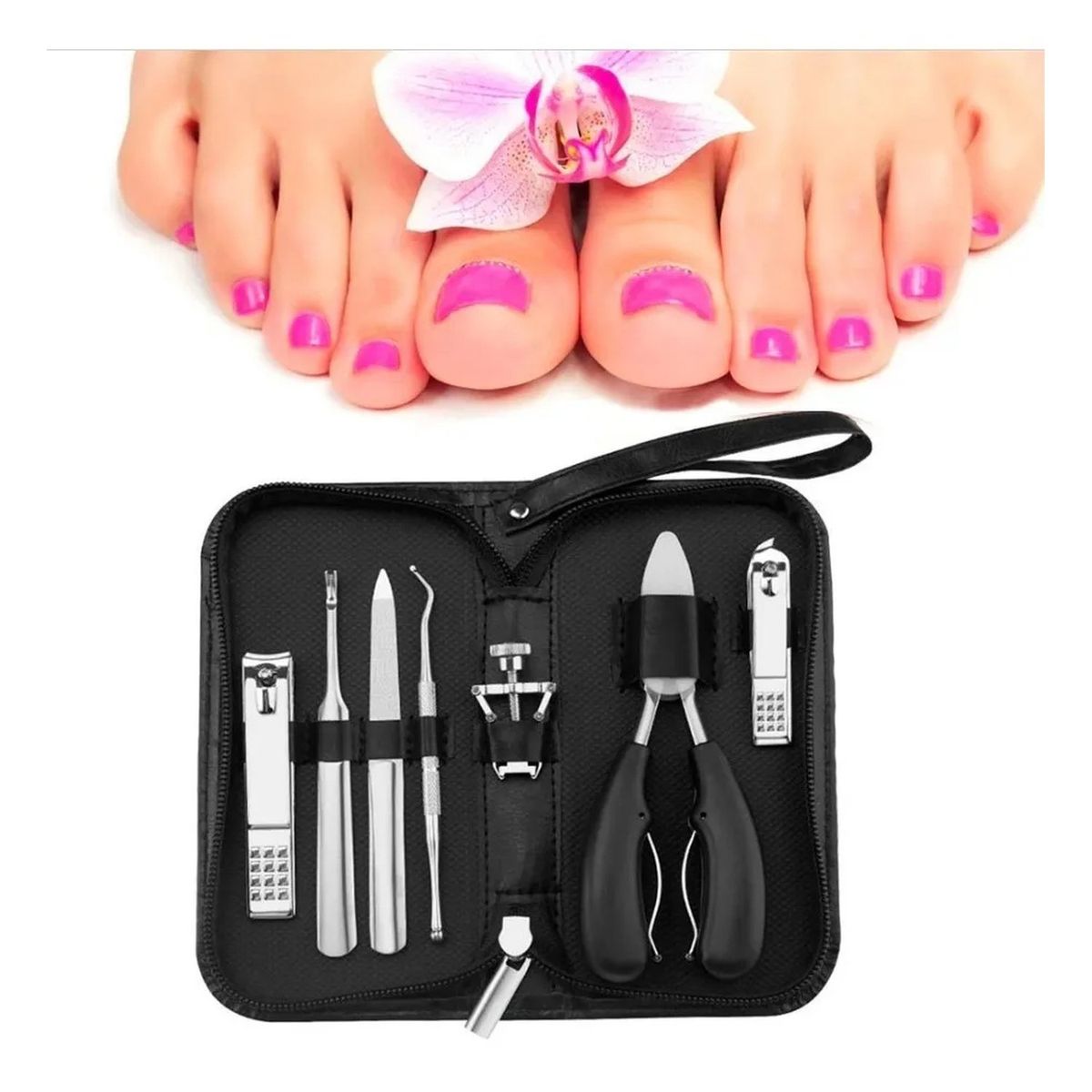 GENERICO - Kit de Pedicura Profesional Acero Inoxidable 8 Piezas