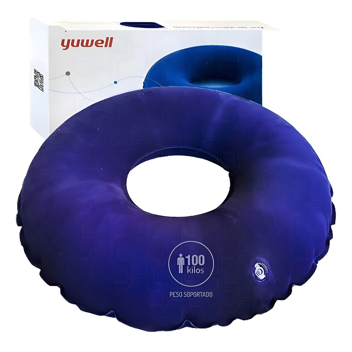 GENERICO - Cojín Inflable Antiescaras Redondo Azul 130mm 100kg
