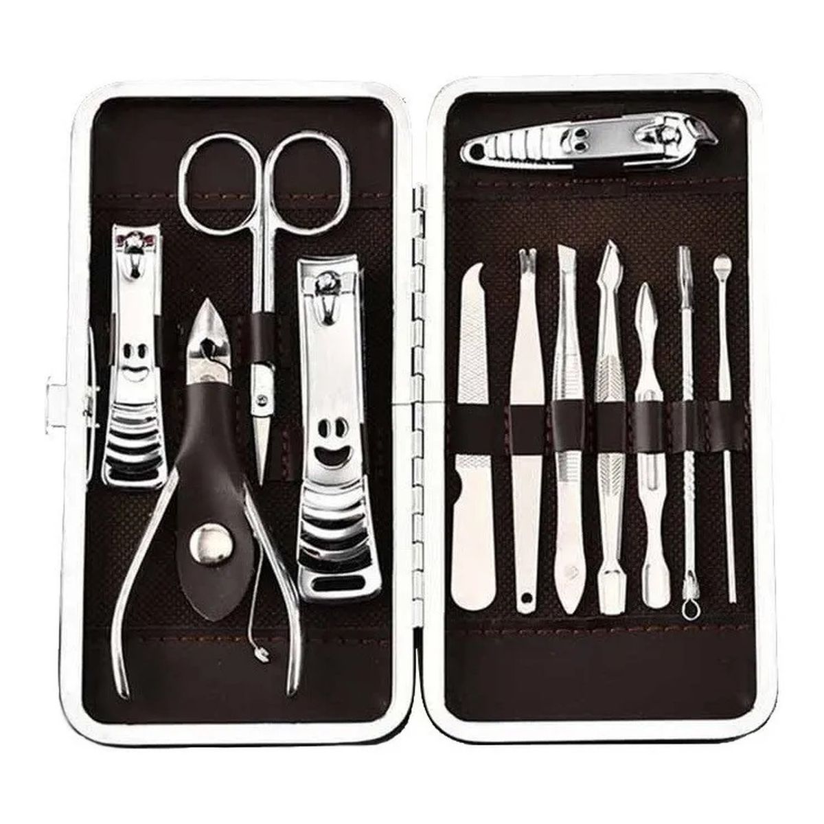 GENERICO - Set de Manicure y Pedicure Acero Inoxidable 12 Piezas Portátil