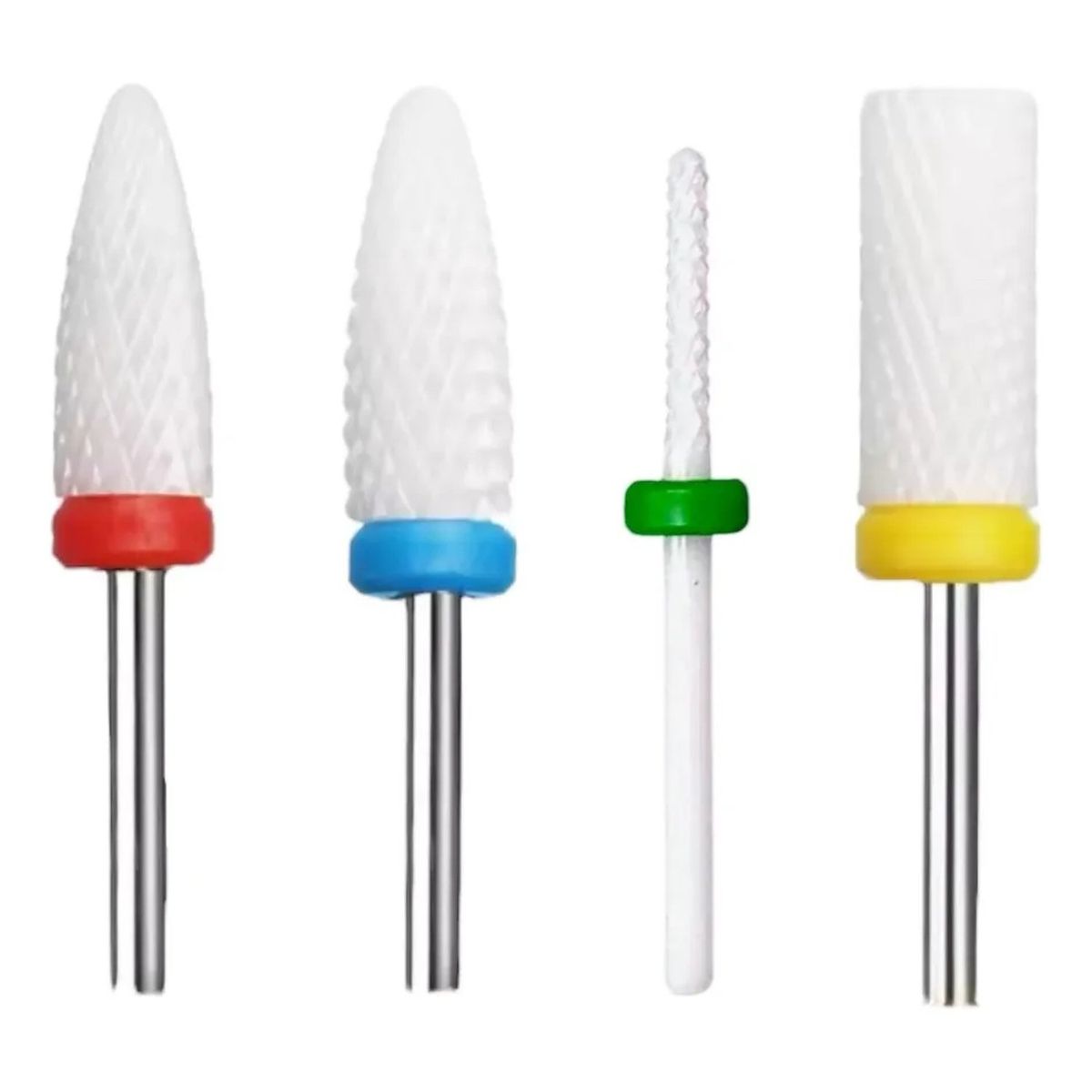 GENERICO - Brocas Cerámicas para Manicura - Juego de 4 Piezas