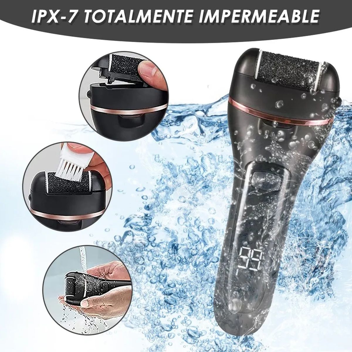 GENERICO - Removedor De Callos Eléctrico IPX-7 Impermeable Ajustable