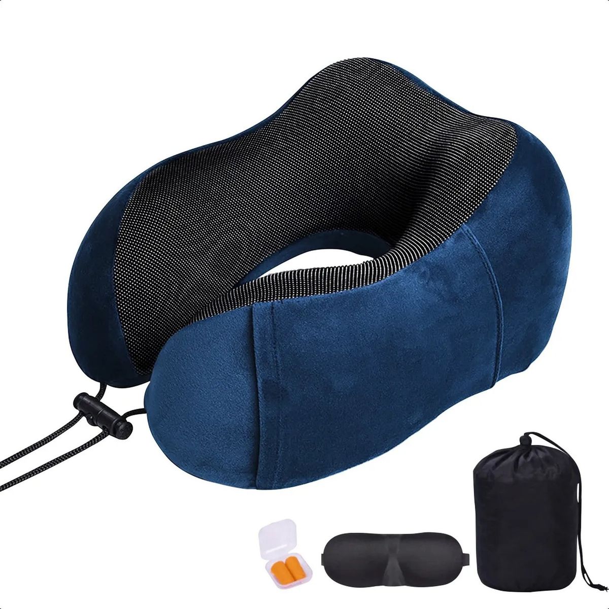 GENERICO - Almohada de Cuello Espuma de Memoria Terapia Magnética Azul