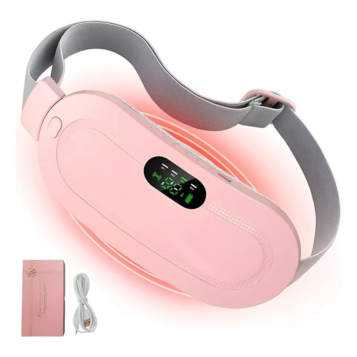 GENERICO - Cinturón Térmico Calefactable Ajustable 3 Niveles Rosa 2023