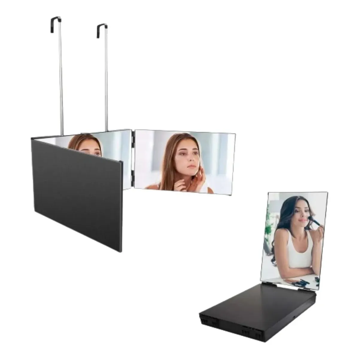 GENERICO - Espejo Plegable de Maquillaje con 3 Paneles Ajustables Rectangulares
