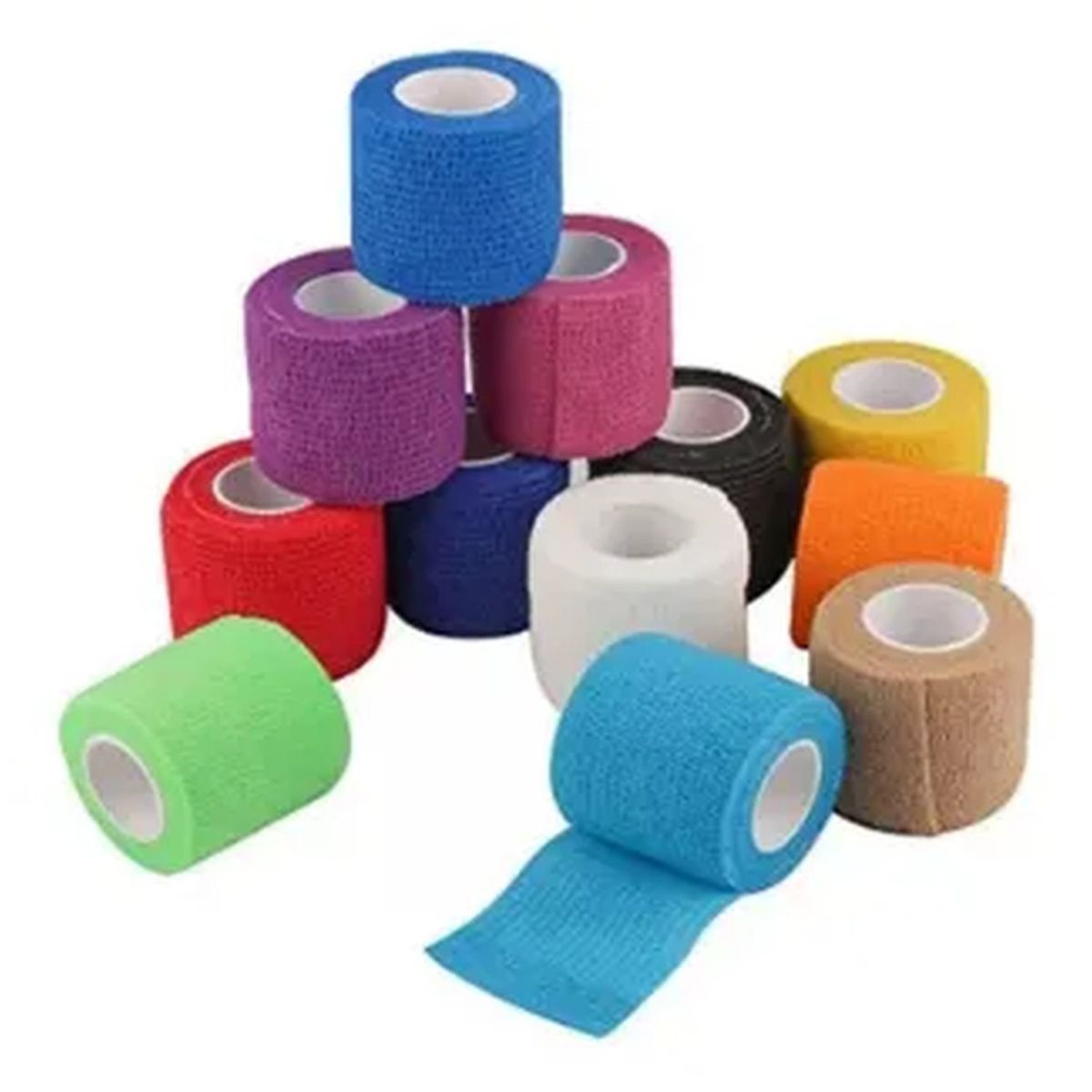 GENERICO - Venda Elástica Adhesiva Multicolor Autoadherente Uso Médico Y Deportivo