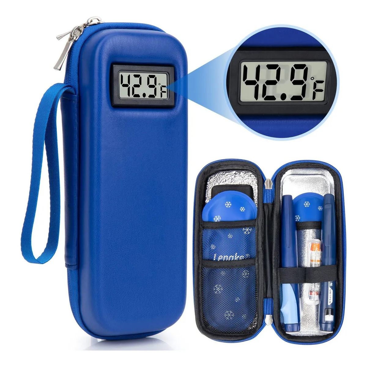 GENERICO - Estuche Termo Para Insulina Compacto Portátil Digital Azul