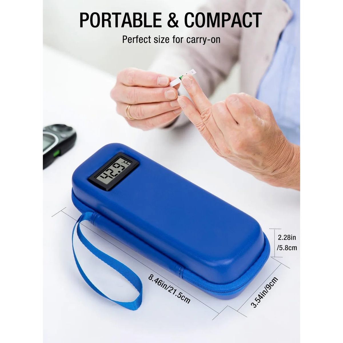 GENERICO - Estuche Termo Para Insulina Compacto Portátil Digital Azul
