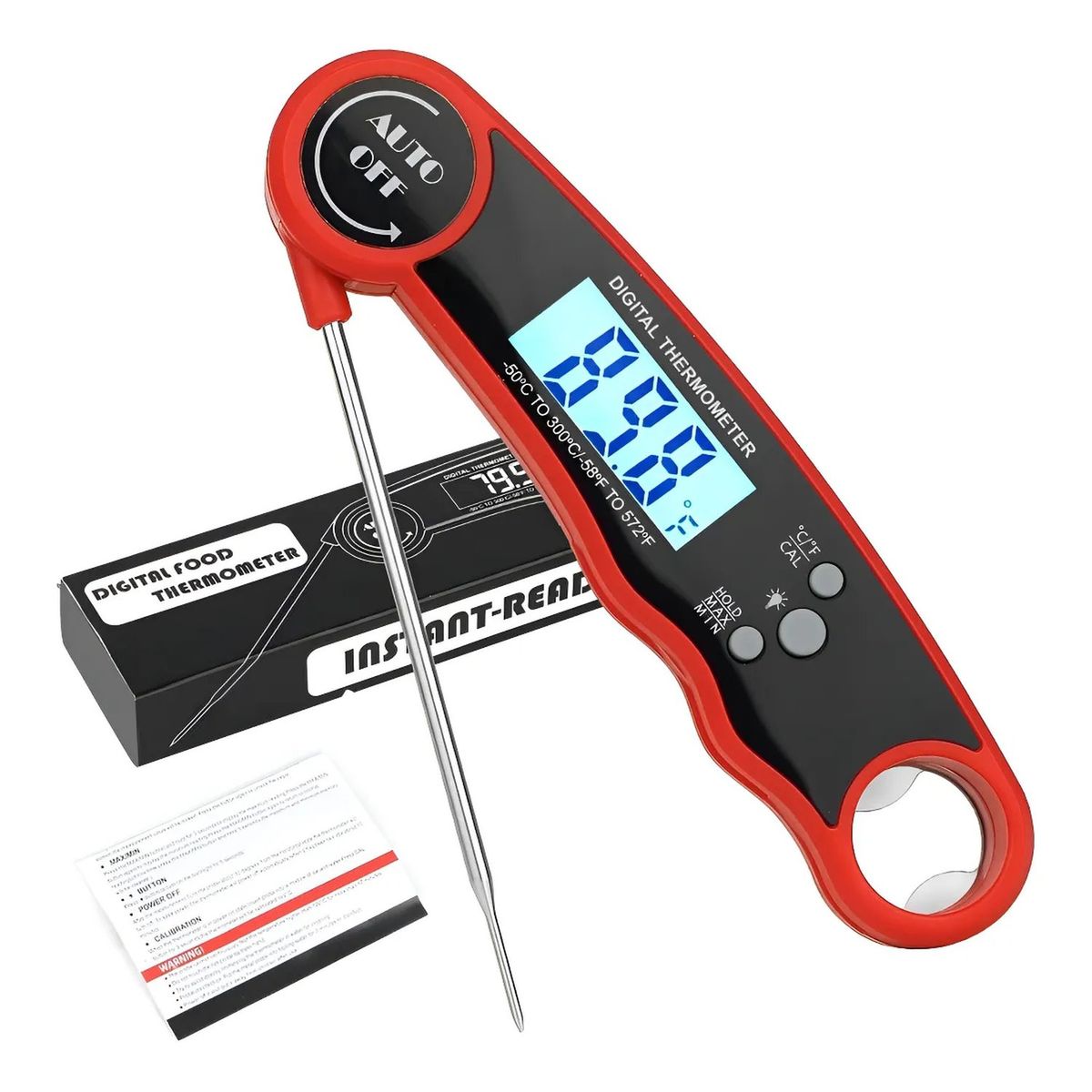 GENERICO - Termómetro Digital Cocina Medición Instantánea Plegable Resistente