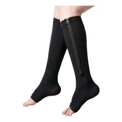GENERICO - Calcetines Compresivos con Cremallera Mujer Negro