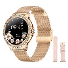 GENERICO - Smartwatch Elegante para Mujer Llamadas Bluetooth, Pantalla IPS 1.32” HD 360×360, Monitor de Salud