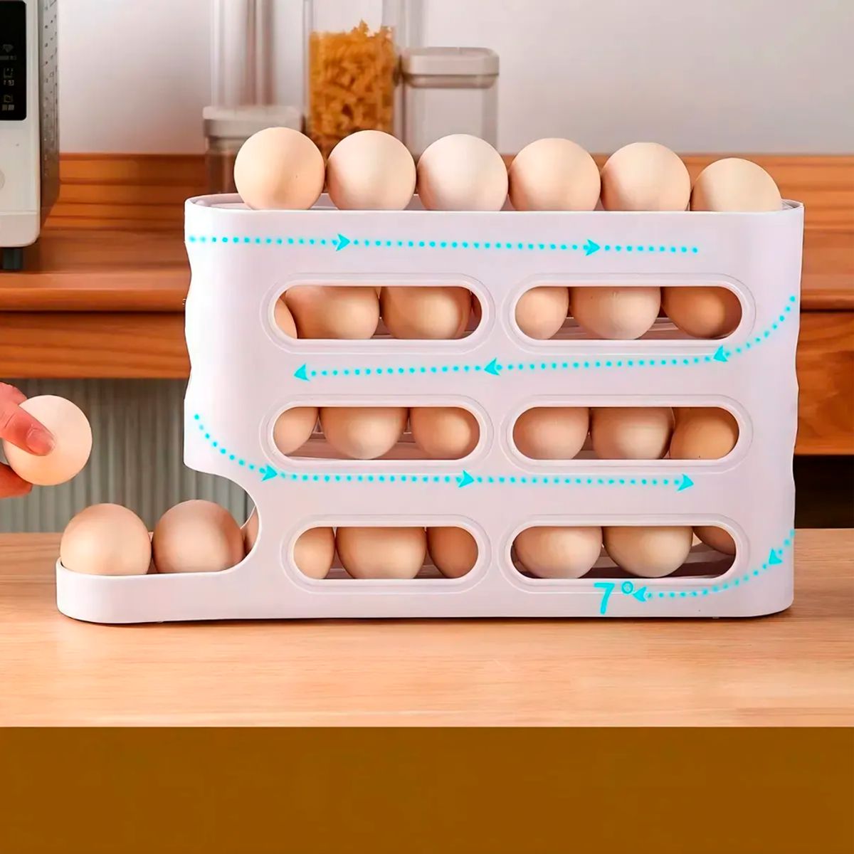 GENERICO - Dispensador De Huevos Para Nevera 30 Un Huevera Portahuevos