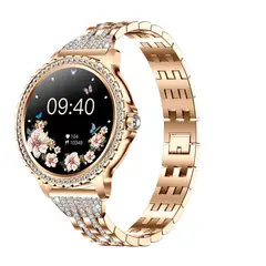 GENERICO - Smartwatch Elegante para Mujer Llamadas Bluetooth, Multideporte Pulsera Metálica y Correa Silicona