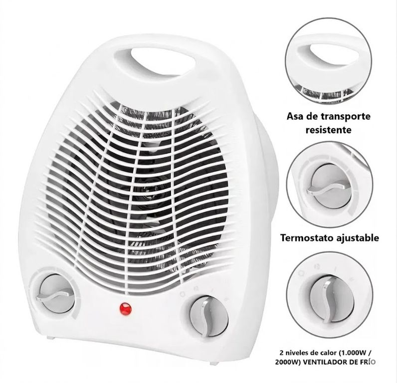 GENERICO Termoventilador eléctrico portátil
