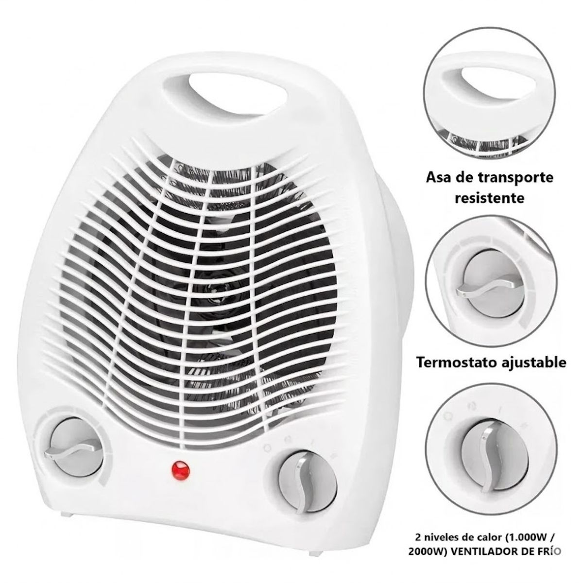 GENERICO - Termoventilador eléctrico portátil