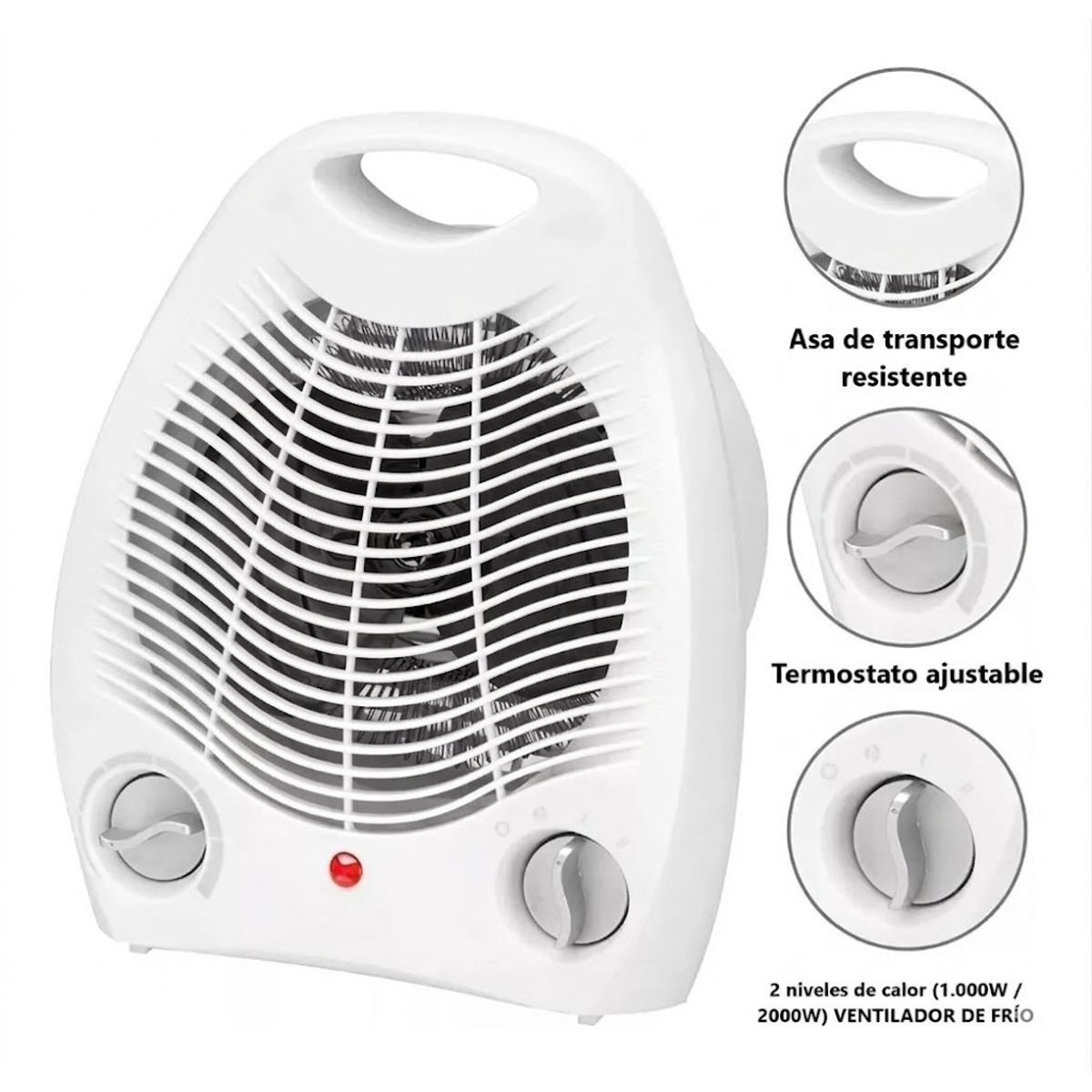 GENERICO - Termoventilador eléctrico portátil