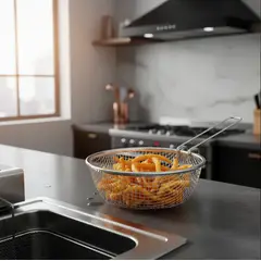 GENERICO - Canasto freidor de acero inoxidable 20cm para cocina