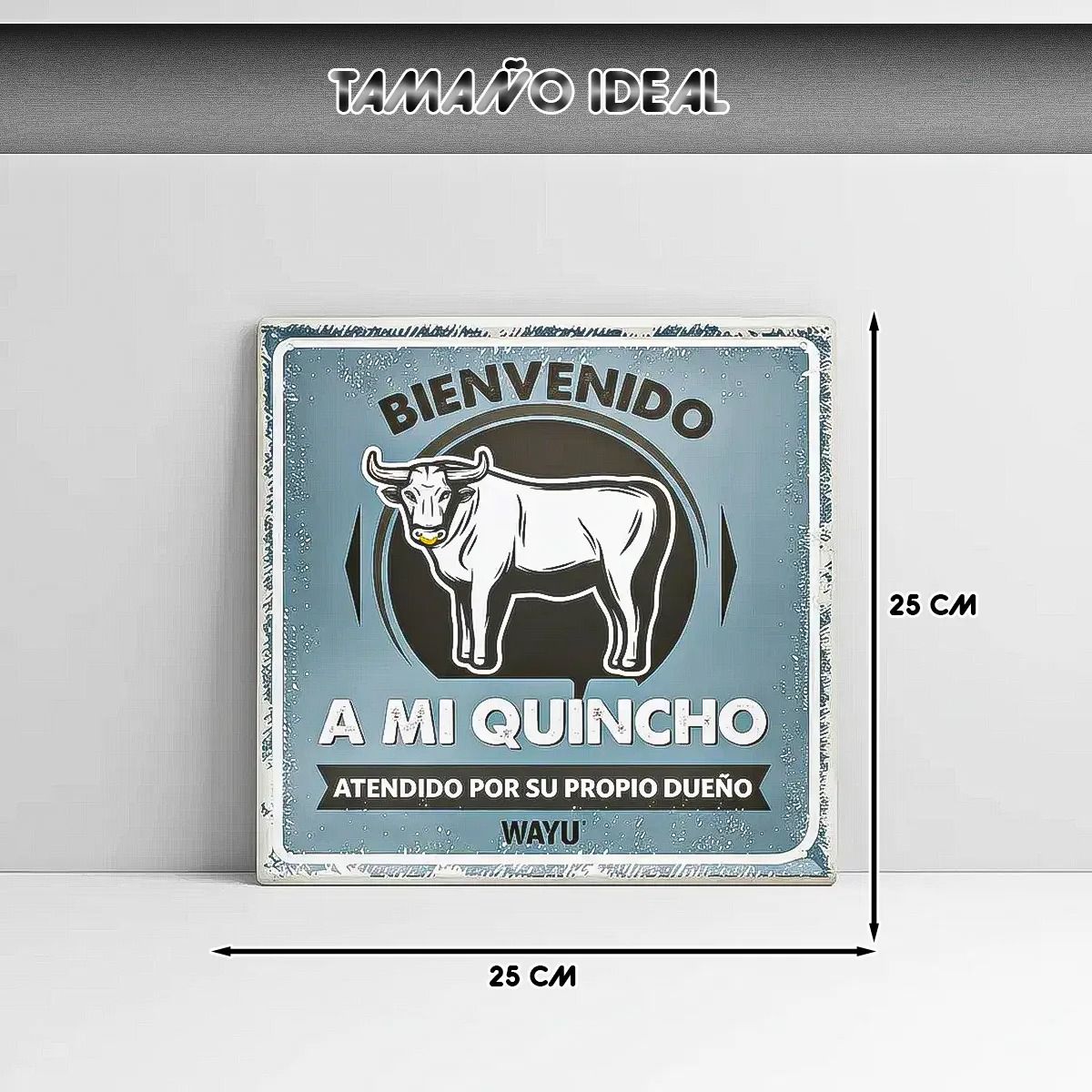 WAYU - Cuadro Decorativo Wayu Cuadro Pared Cuadro Metalico 25x25cm