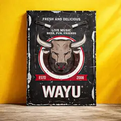 WAYU - Cuadro Decorativo Bar Cuadro Pared Cuadro Bar Metalico 40x30cm