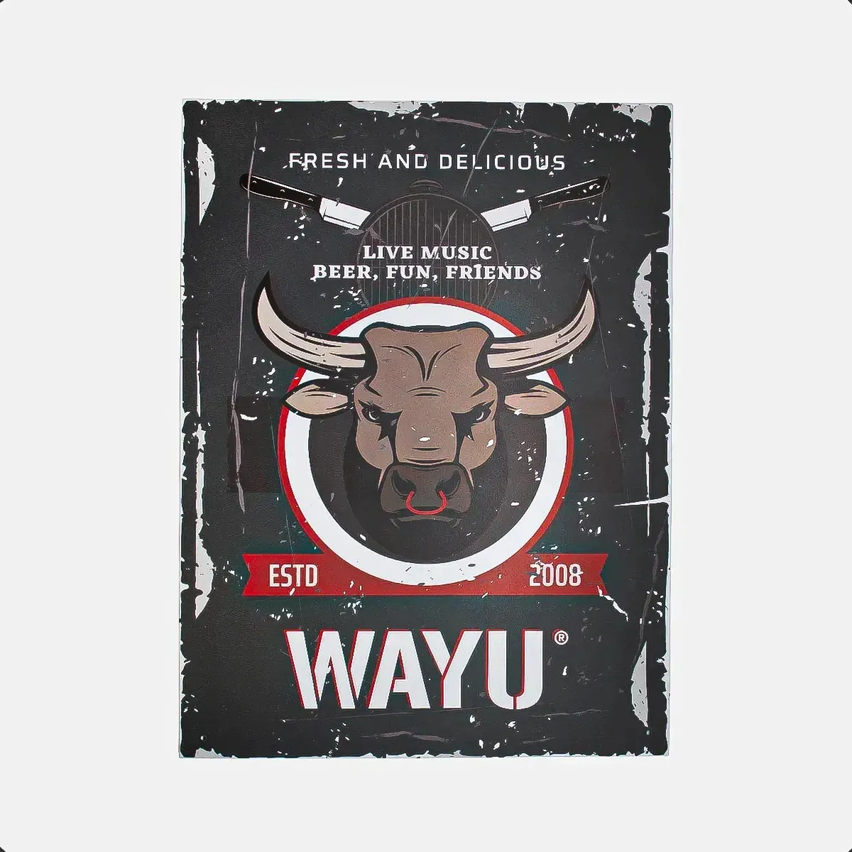 WAYU - Cuadro Decorativo Wayu Bar Cuadro Pared Cuadro Bar Metalico 40x30cm