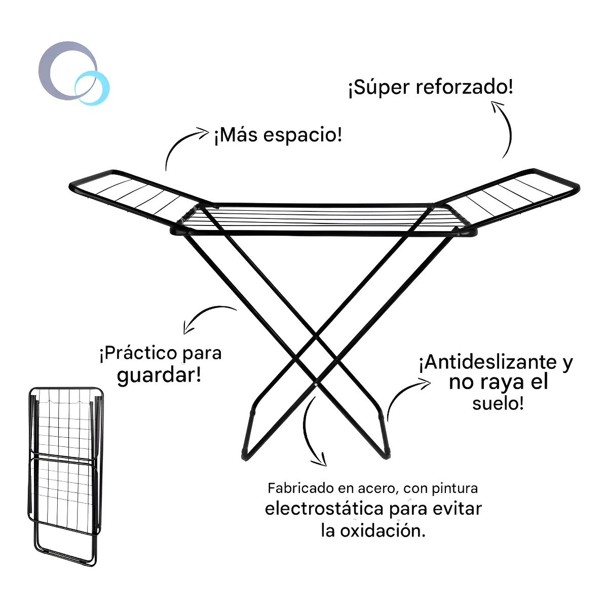 MOR - Tendedero Colgador De Ropa 1.44m Mor Extensible Color Blanco
