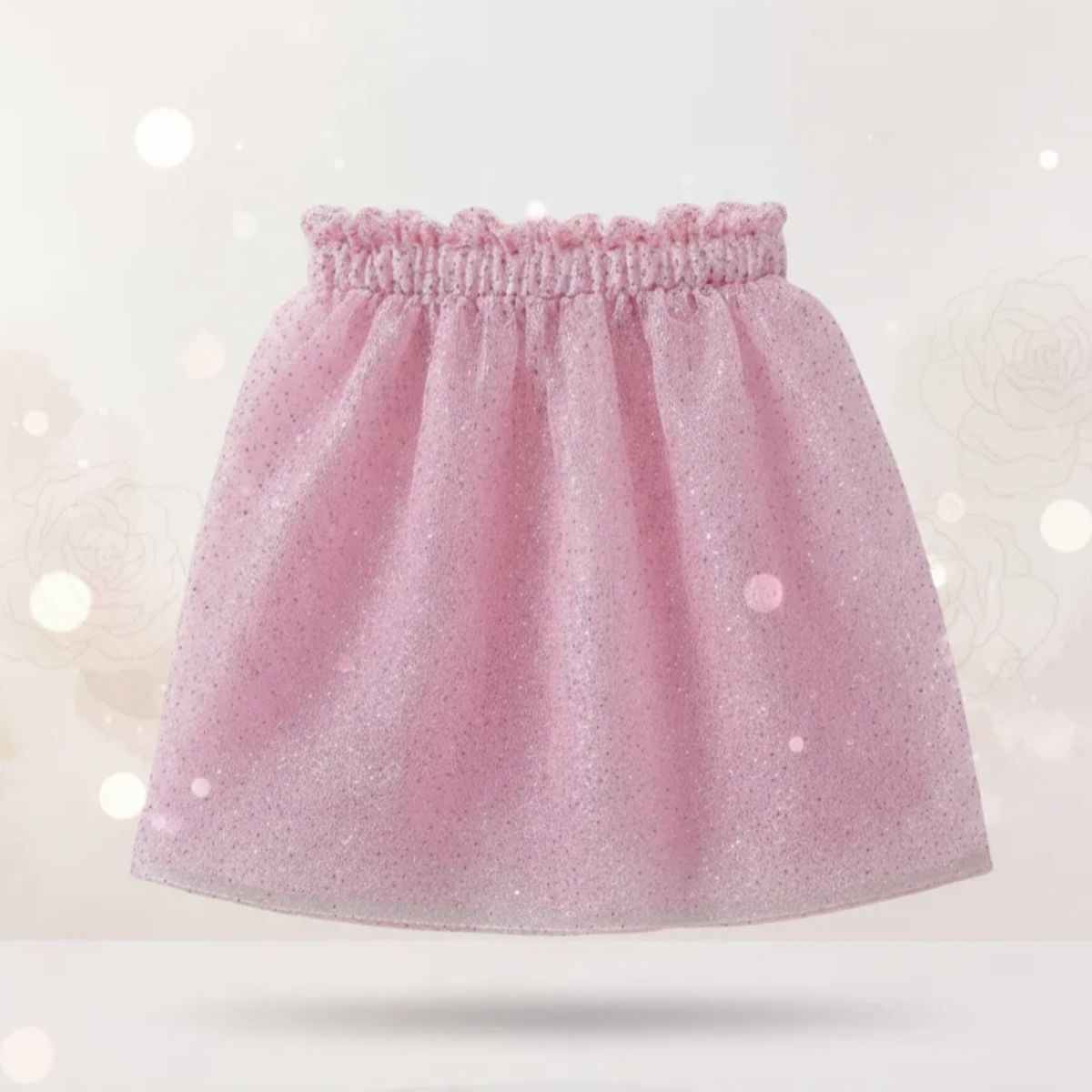 HAOKIDS - Falda tul transparente bebé rosada con brillo