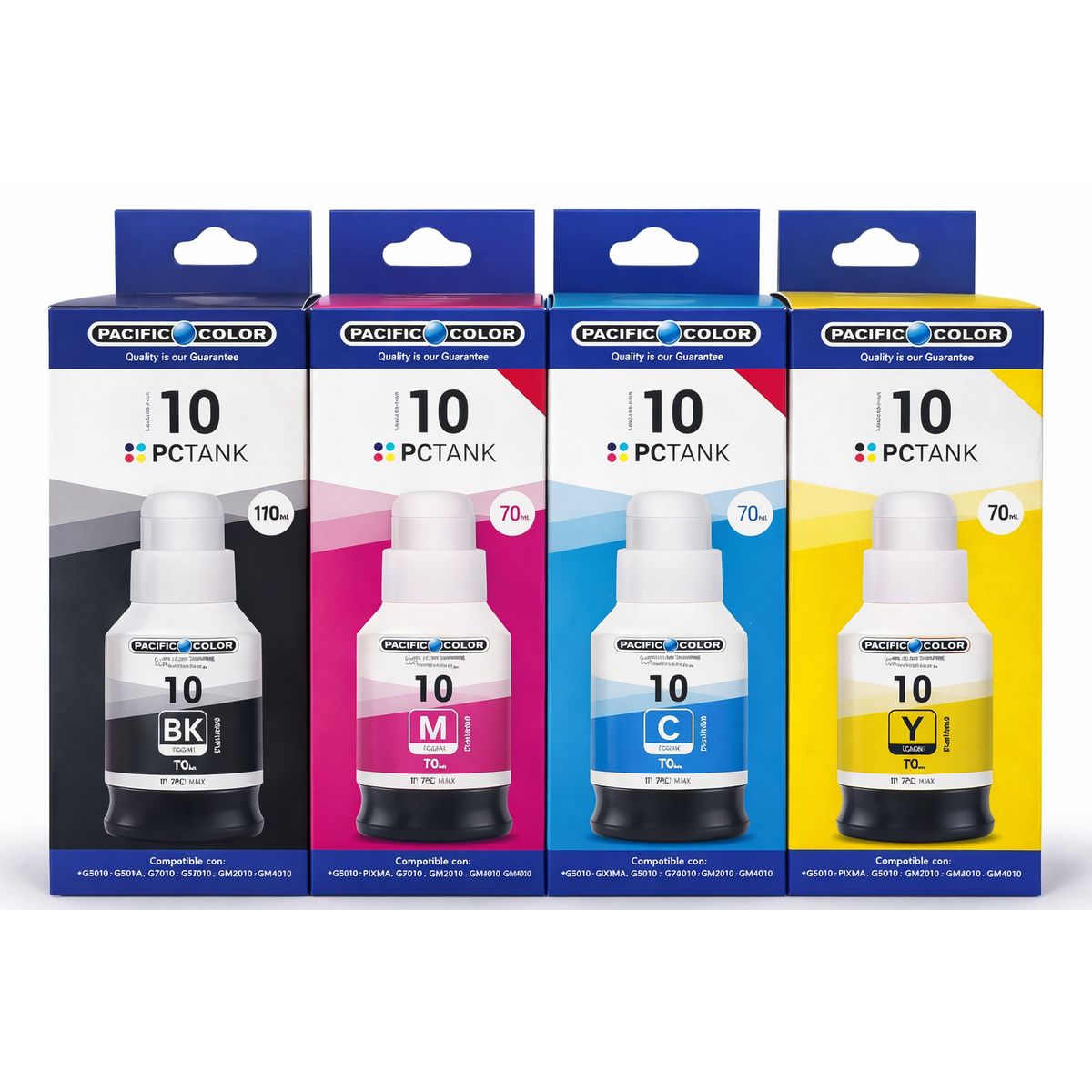 GENERICO - Pack 4 Tintas Alternativas Gi-10 Compatibles Pixma G6010