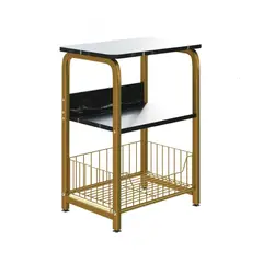 GENERICO - Mesita Auxiliar Moderna de 3 Niveles con Estante para el Hogar