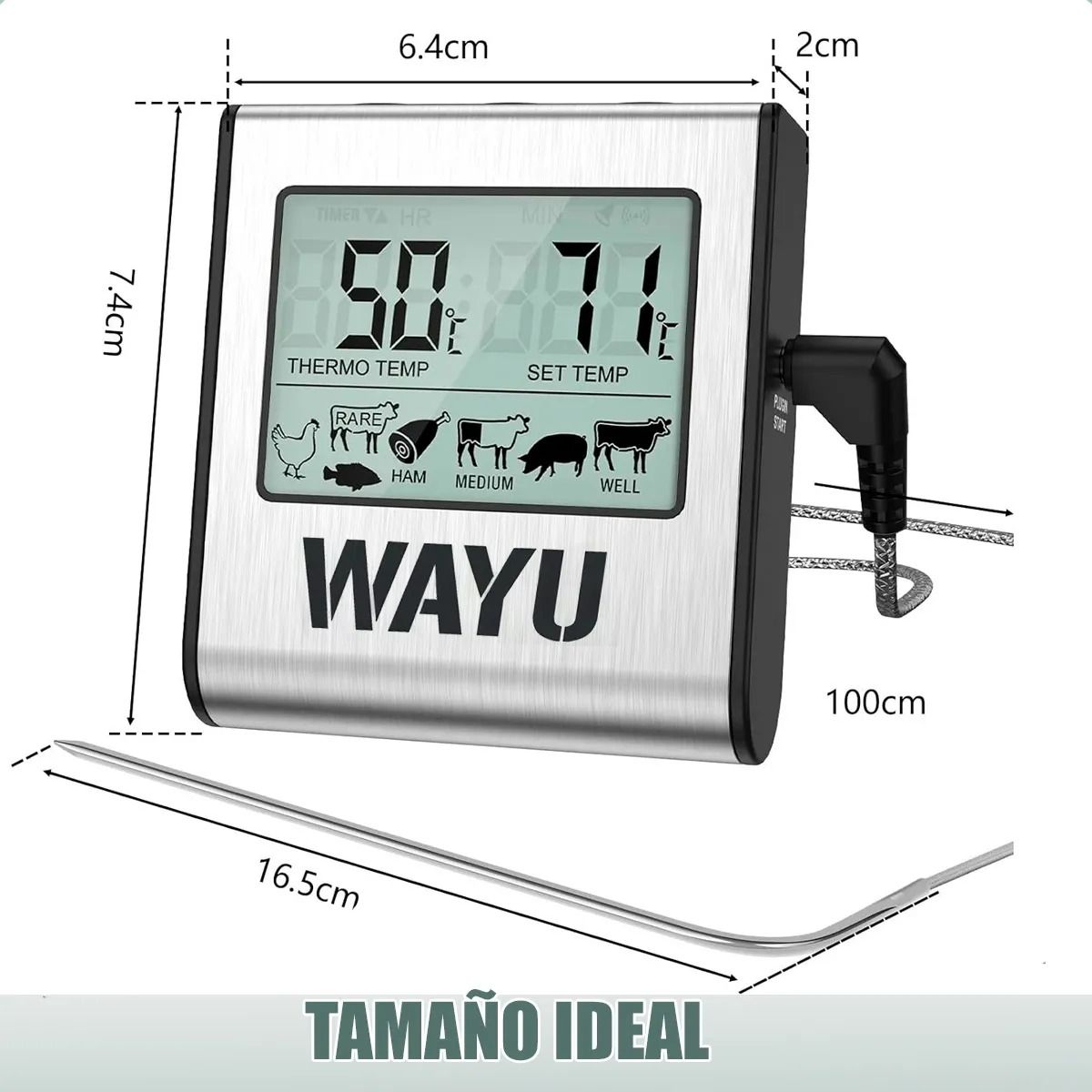 WAYU - Termometro Para Carne Termómetro Digital Wayu Termometro De Cocina