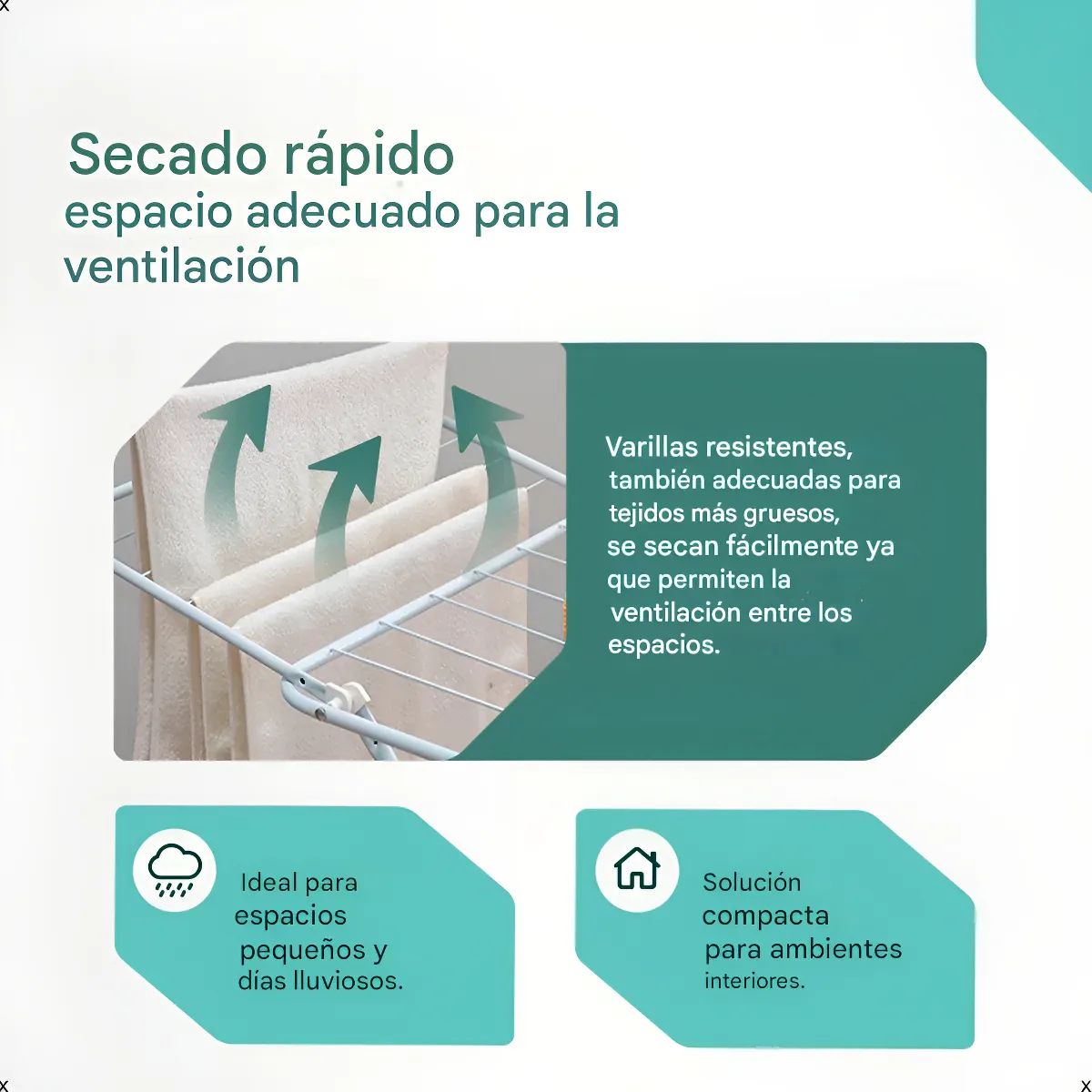 MOR - Tendedero Colgador 1.74m Mor Plegable Organizador Blanco Blanco