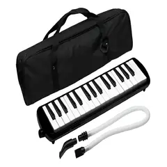 GENERICO - Melódica Negra De 32 Notas Con Funda Negra Y Boquillas