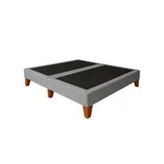 GENERICO - Base De Cama 2 Plazas Gris Claro Perla