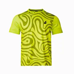 TILKI - Polera Full Print Pro Lehinde Amarillo Fluor Tenis Padel