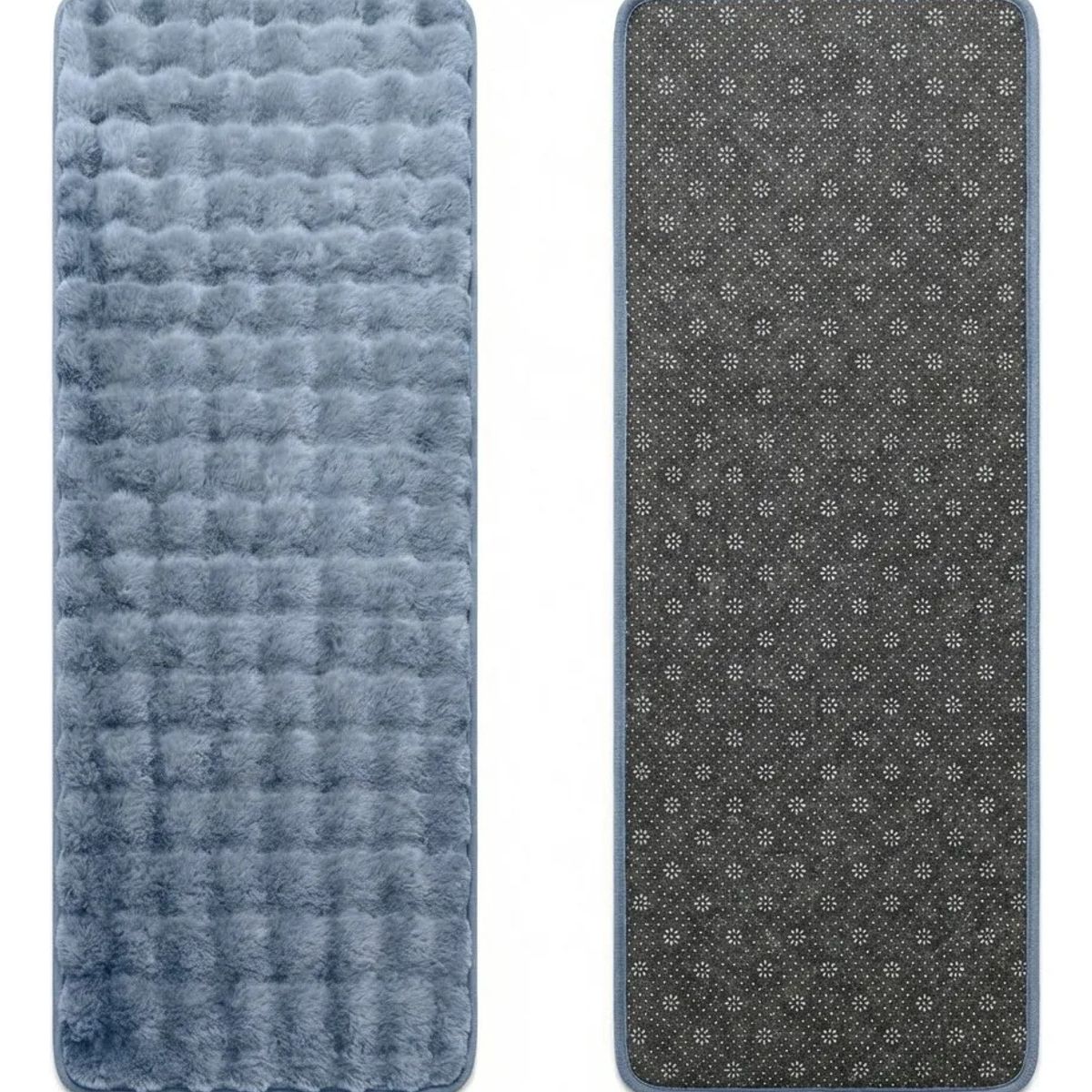 ARMONIA - Alfombra Pasillera Peluda Bajada de Cama 602 - Azul