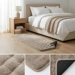 ARMONIA - Alfombra Pasillera Peluda Bajada de Cama 602 - Beige