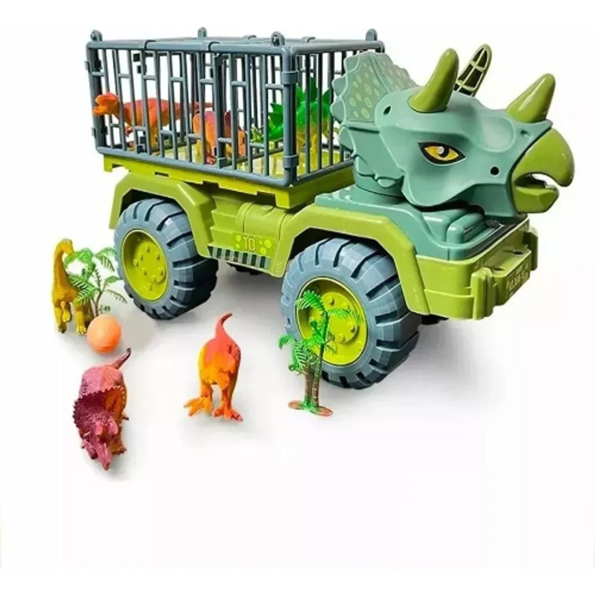 GENERICO - Camion Dinosaurio Transporte 2 Dinosaurios 1 Huevo