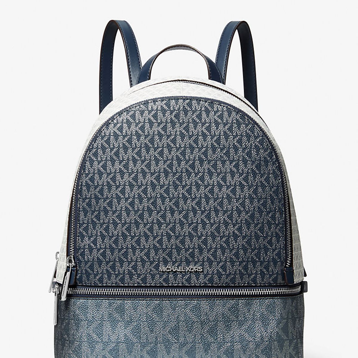 MICHAEL KORS - Mochila Michael Kors Rhea Mediana backpack monograma azul navy