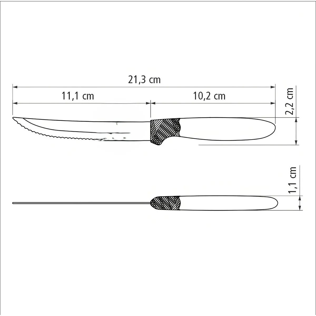 MARMICOC - Cuchillos Marmicoc Para Asado Cocina Set 4 Piezas Acero Inox Negro