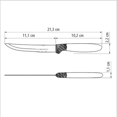 Imagen 2 del producto Cuchillos Para Asado Cocina Set 4 Piezas Acero Inox Negro