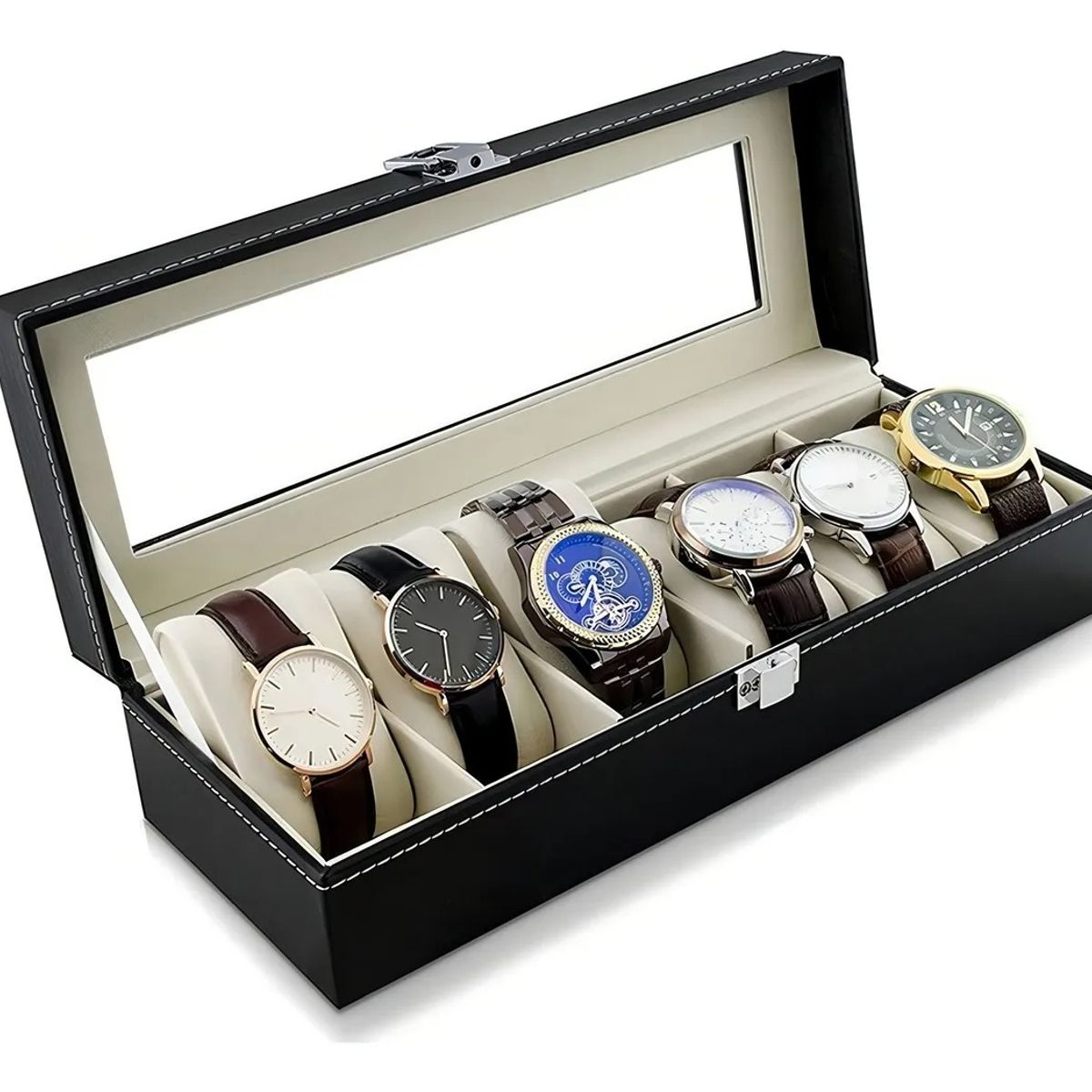 GENERICO - Caja Organizadora De Relojes 6 Espacios