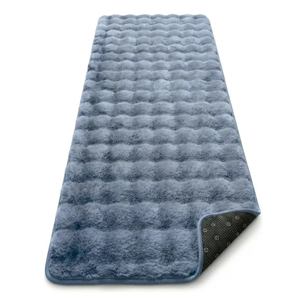 ARMONIA - Alfombra Pasillera Peluda Bajada de Cama 602 - Azul