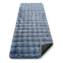 ARMONIA - Alfombra Pasillera Peluda Bajada de Cama 602 - Azul