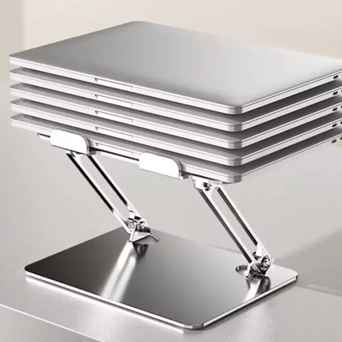 GENERICO - Soporte Laptop Ajustable De Aluminio Ergonómico Plegable GRIS OSCURO