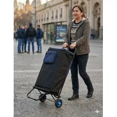 GENERICO - Carrito de Compras Plegable con Bolso Alta Capacidad 80KL
